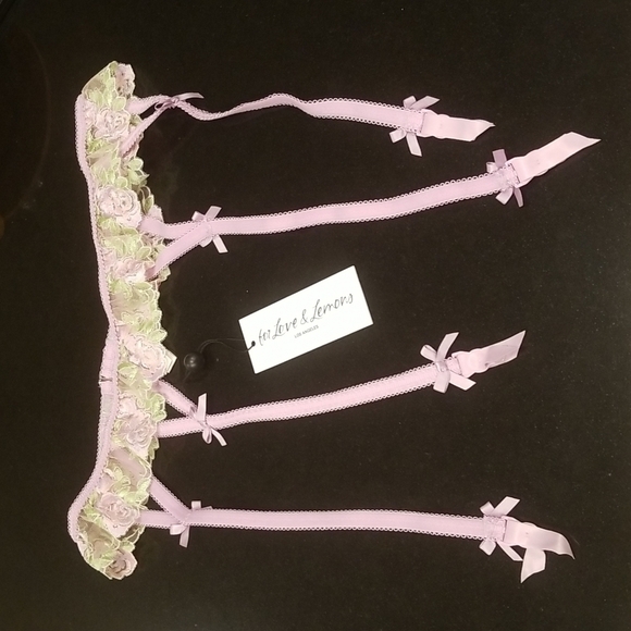 💕FOR LOVE AND LEMONS💕 Berry Garter Belt ~ Lavender Medium M NWT - Picture 9 of 16